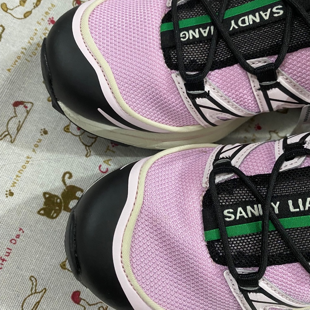 Salomon Women’s Pink and Green Trail Sneakers - Picture 4 of 8